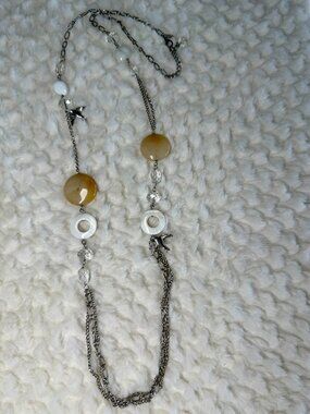 Vintage Alexa's Angels Silver Tone Citrine Necklace